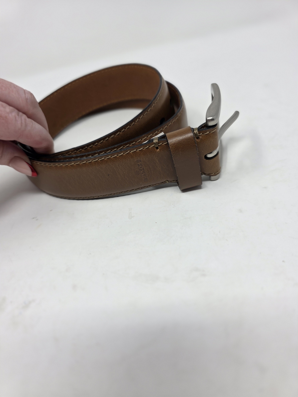 Fossil Aiden Brown Genuine Leather Belt Men’s Size 38 / 95